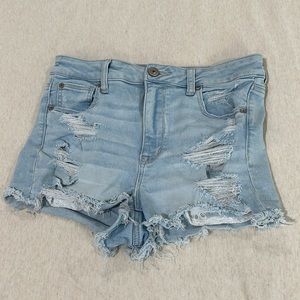 American eagle distressed denim shorts size 10